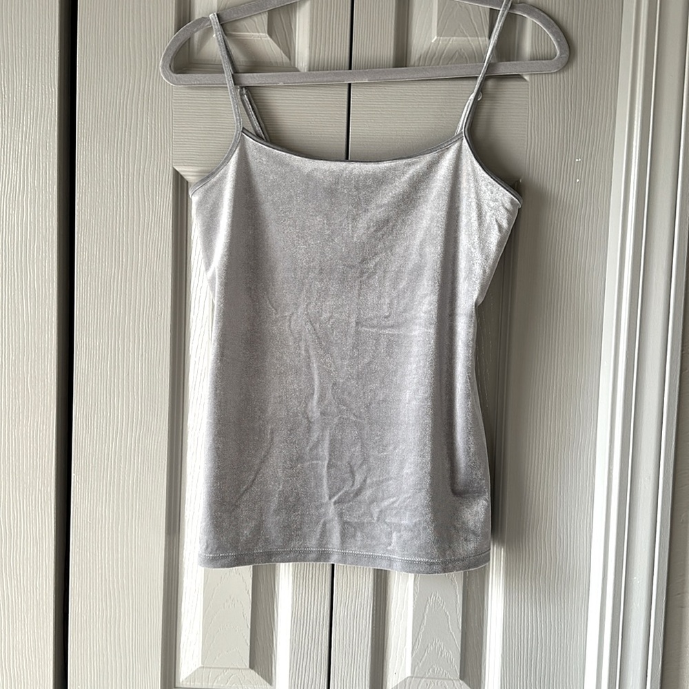 Ann Taylor, size Small, Silver, Velvetty, Dressy tank.